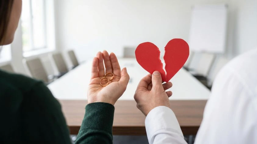 2 personas que representan una ruptura amorosa